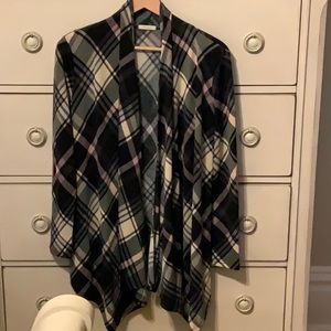 Plaid open-front cardigan